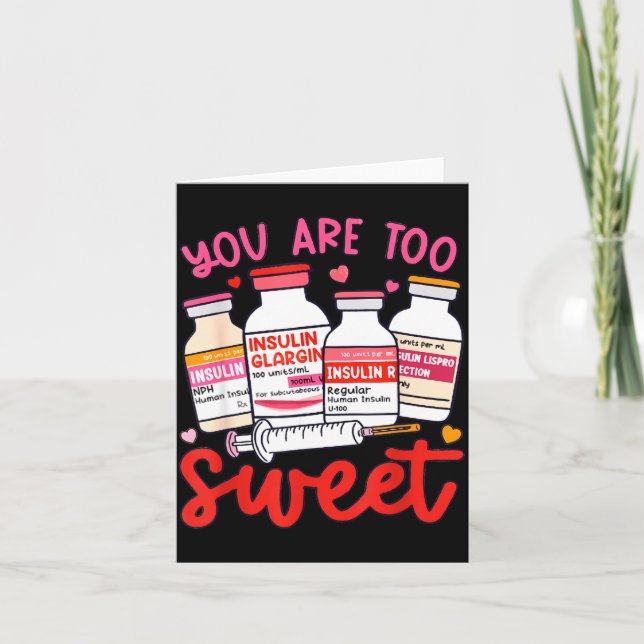 Cartão Valentine Pharmacist Diabetic Nurse Insulin Diabet (Frente)