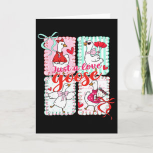 Cartão Valentine Preppy Só Um Amor Ganso Coração Bonito C