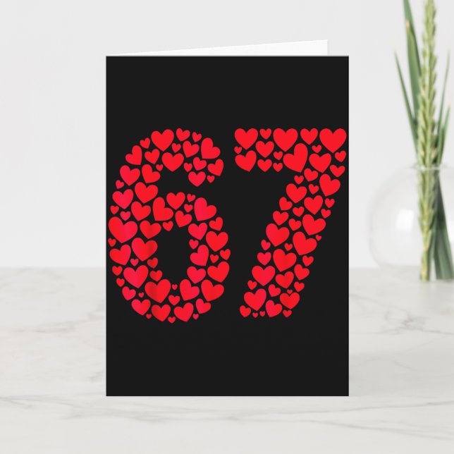 Cartão Valentine’s Day 67 Filled With Heart Funny Six Sev (Frente)
