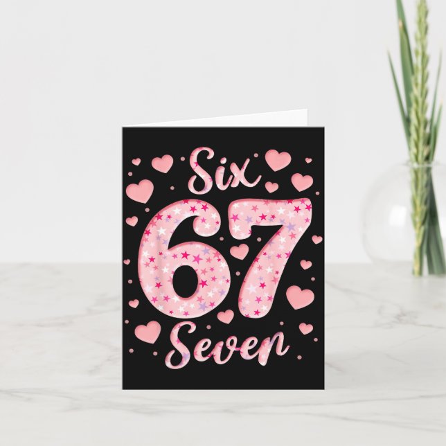 Cartão Valentine’s Day 67 Meme Filled With Hearts Funny S (Frente)