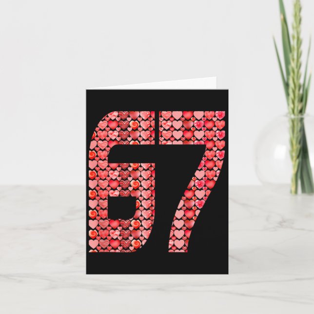 Cartão Valentine’s Day 67 Meme Filled With Hearts Funny S (Frente)