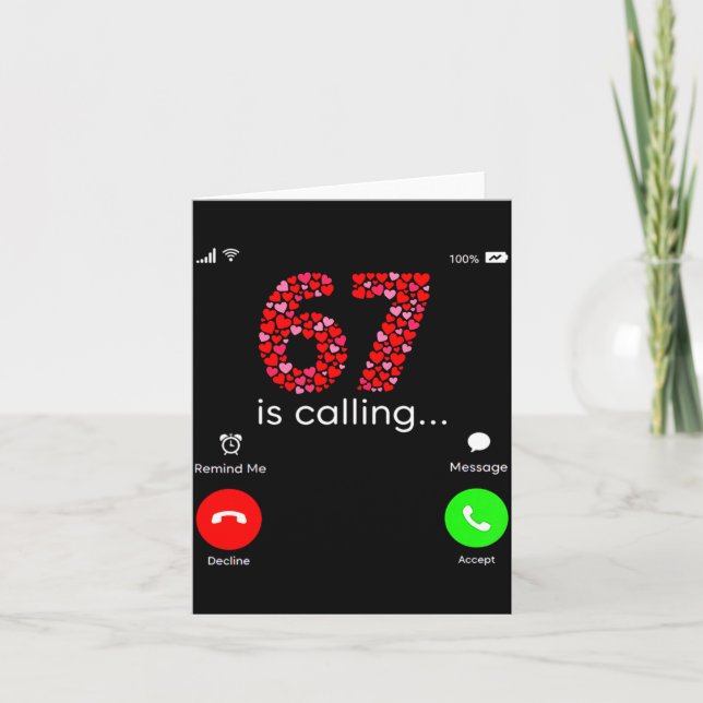 Cartão Valentine’s Day 6-7 Meme Six Seven 6 7 Valentine H (Frente)