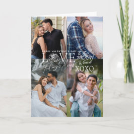 Cartão Valentine’s Day Calligraphy Photo Collage