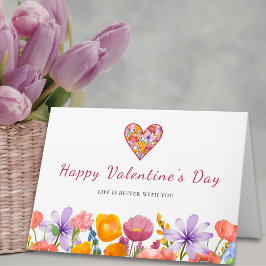 Cartão Valentine’s Day for Him - Floral Heart Flower