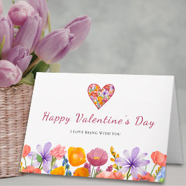 Cartão Valentine’s Day for Husband - Floral Heart Flower
