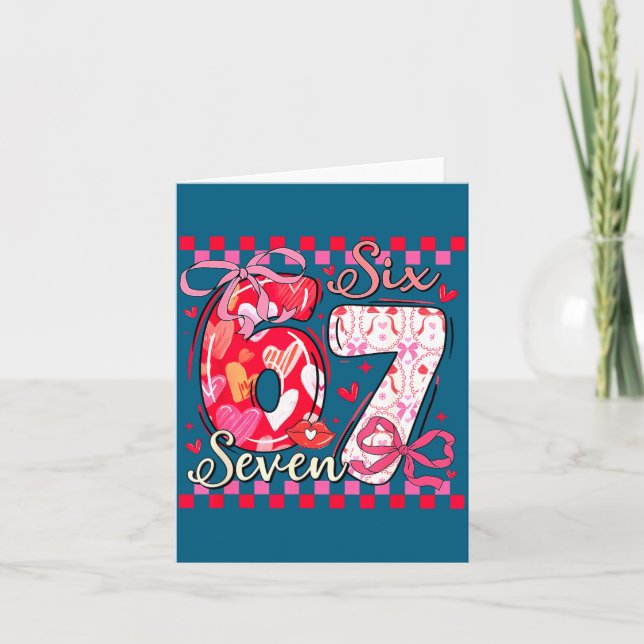 Cartão Valentine’s Day Funny 67 Meme Six Seven 6 7 Valent (Frente)