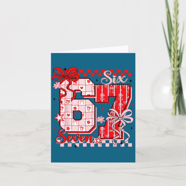 Cartão Valentine’s Day Funny 67 Meme Six Seven 6 7 Valent (Frente)