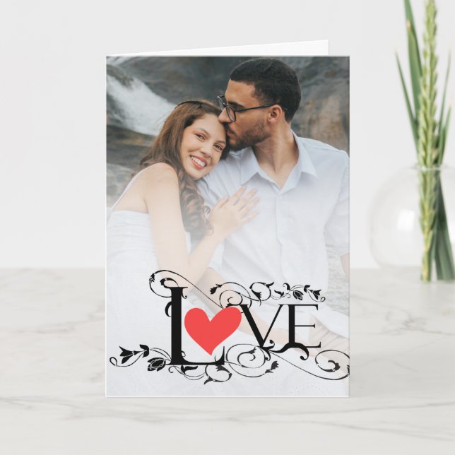 Cartão Valentine’s Day Romantic Love Photo Card (Frente)