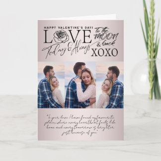 Cartão Valentine’s Day Soft Blush  Photo Collage 