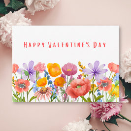Cartão Valentine’s for Her - Watercolor Floral Love