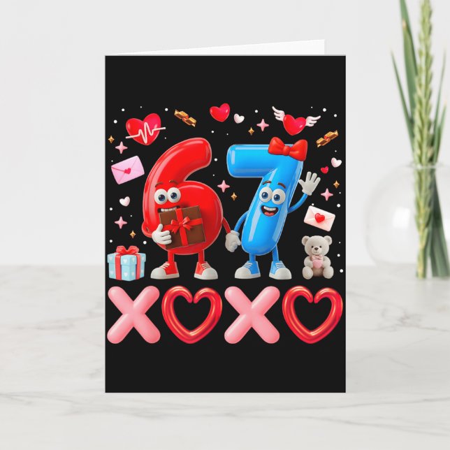 Cartão Valentine Six Seven 67 Xoxo Ballon Gen Alpha Meme  (Frente)