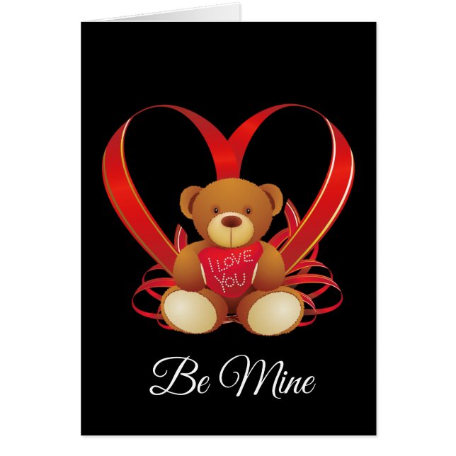 Cartão Valentine's Card Bear Be My Valentine (Frente)