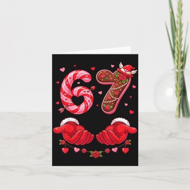 Cartão Valentine's Day 67 Hilarious Six Seven Love Meme F (Frente)