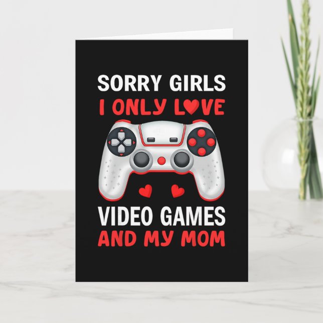 Cartão Valentines Day Boys Kids Son Video Games Funny Gam (Frente)