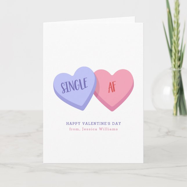 Cartão Valentine's Day Candy Single AF (Frente)