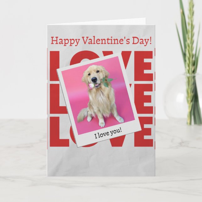 Cartão Valentine's Day card with dog (Frente)
