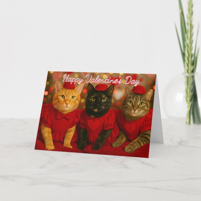 Cartão Valentine's Day Cat From Your Cat (Frente)