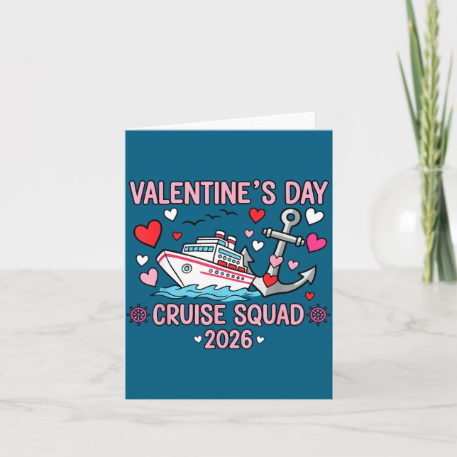 Cartão Valentines Day Cruise 2026 Matching Family Couples (Frente)