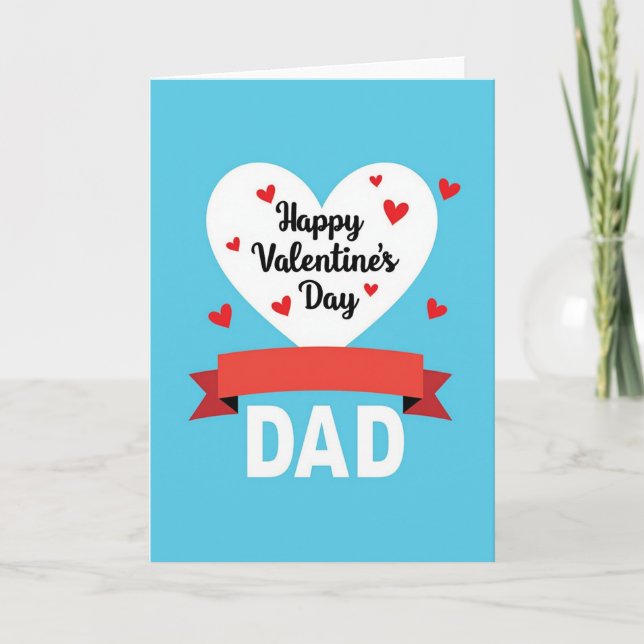 Cartão Valentines Day Dad Hearts Card (Frente)