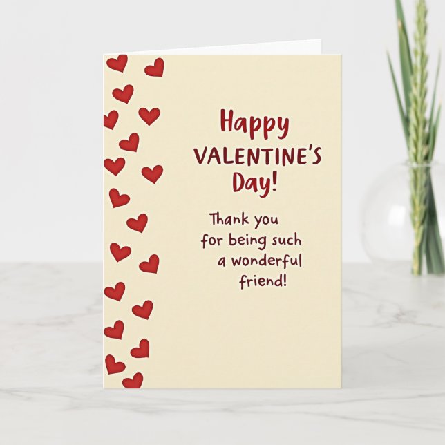 Cartão Valentines Day Friend Thank You Card (Frente)