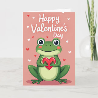 Cartão Valentines Day Frog Greeting Card