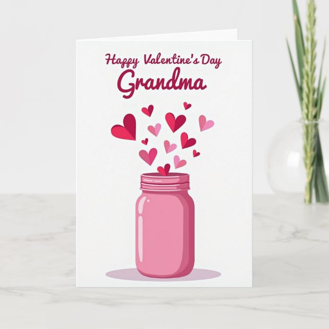 Cartão Valentines Day Grandma Hearts Card (Frente)