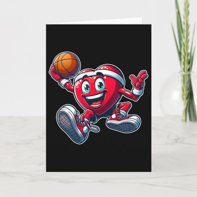 Cartão Valentine's Day Heart Sketll Player Team Sports  (Frente)