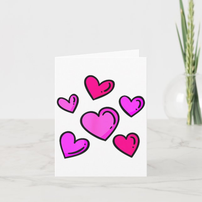Cartão Valentines Day Hearts Love Graphic  (Frente)