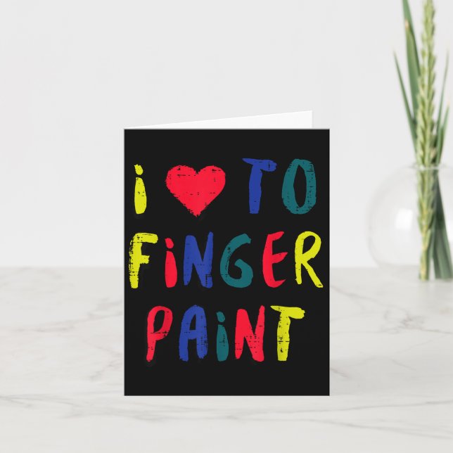 Cartão Valentines Day I Love To Finger Paint Matching Cou (Frente)