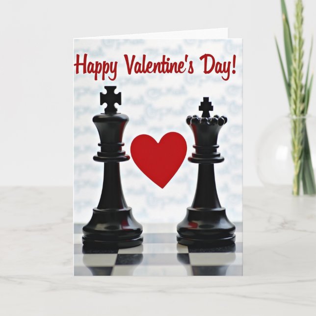 Cartão Valentines Day King Queen Heart Card (Frente)