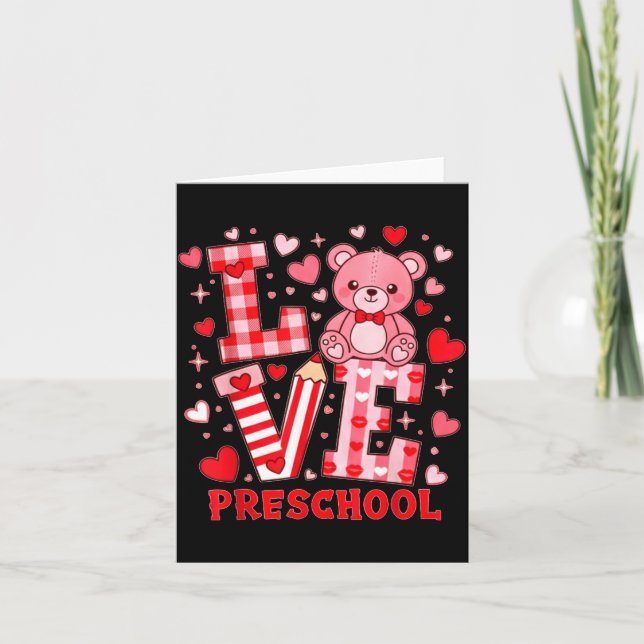 Cartão Valentine's Day Love Pre School Teacher  (Frente)