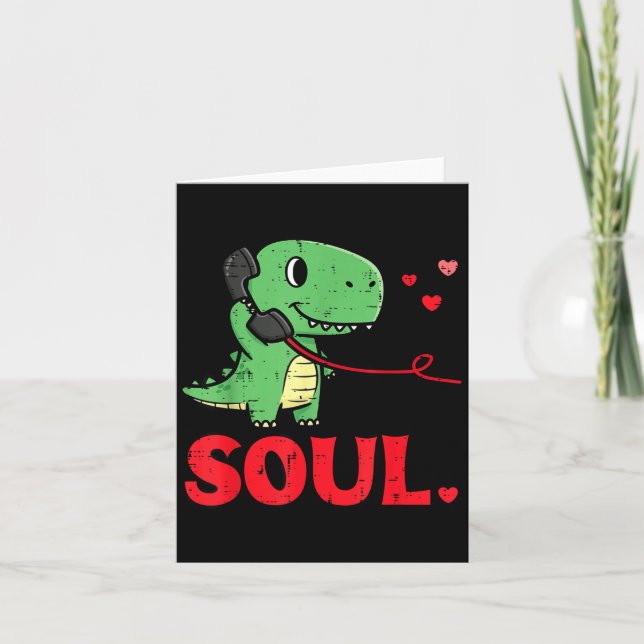 Cartão Valentines Day Matching Soulmates Soul Dino Trex C (Frente)