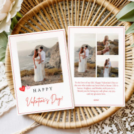 Cartão Valentine's Day Photo Card, Pink Red Hearts V'day