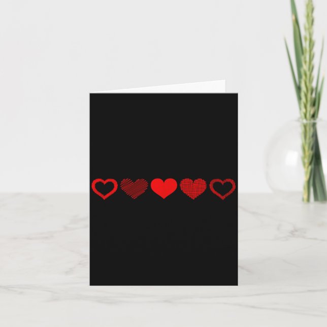 Cartão Valentine's Day Red Heart Design For Men, Women &a (Frente)