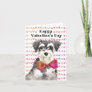 Cartão Valentine's Day Schnauzer Dog Ready to Snuggle