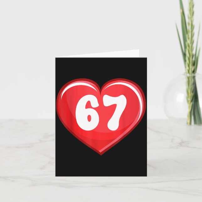 Cartão Valentine's Day Six Seven Hearts 6 7 Meme Gen Alph (Frente)