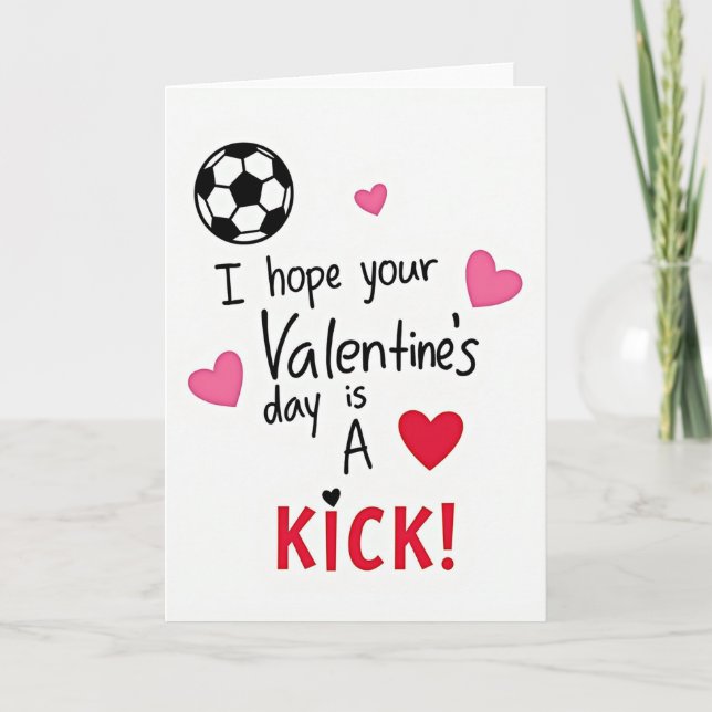 Cartão Valentines Day Soccer Kick Card (Frente)