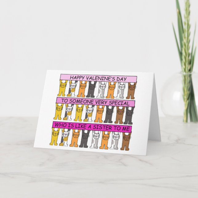 Cartão Valentine's Day Someone Who is Like a Sister to Me (Frente)