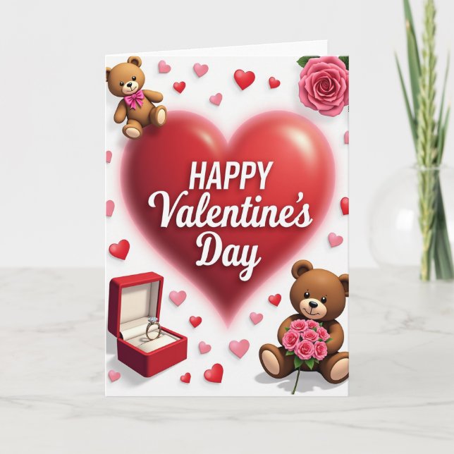 Cartão Valentines Faux Gold Foil Card (Frente)