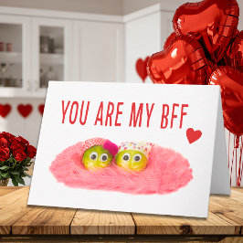 Cartão Valentine's for Best Friend, Cute Funny Vegetables
