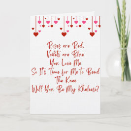 Cartão Valentine's Game of Thrones themed Proposal card