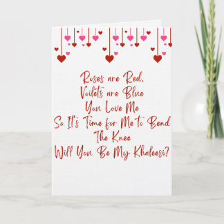 Cartão Valentine's Game of Thrones themed Proposal card