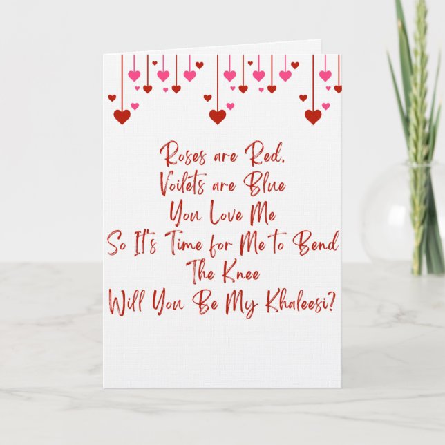Cartão Valentine's Game of Thrones themed Proposal card (Frente)