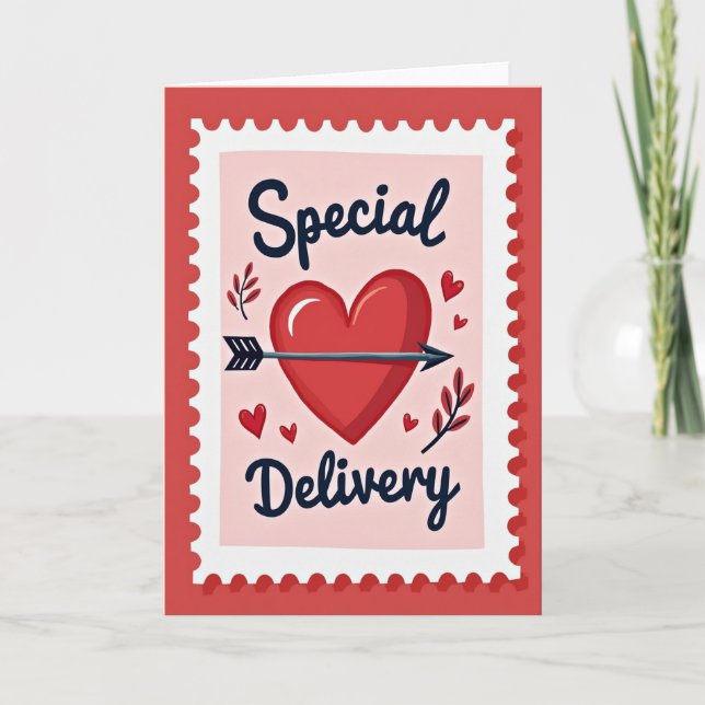 Cartão Valentines Heart Delivery Card (Frente)