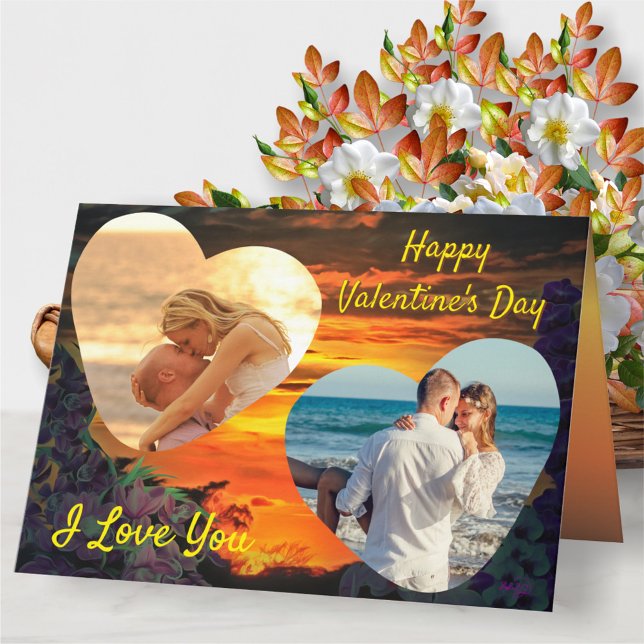 Cartão Valentin's Day Hearts Sunset 2584 (Criador carregado)