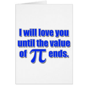 Cartão Valor do amor do Pi