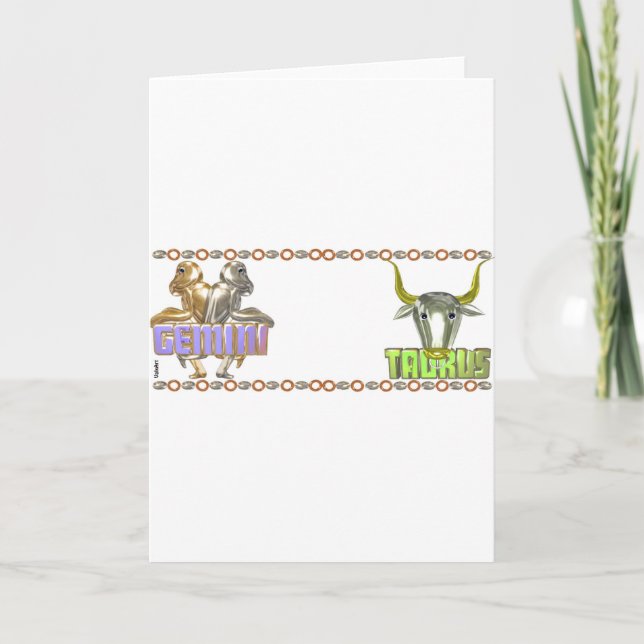 Cartão Valxart Gemini Taurus astrology friendship (Frente)