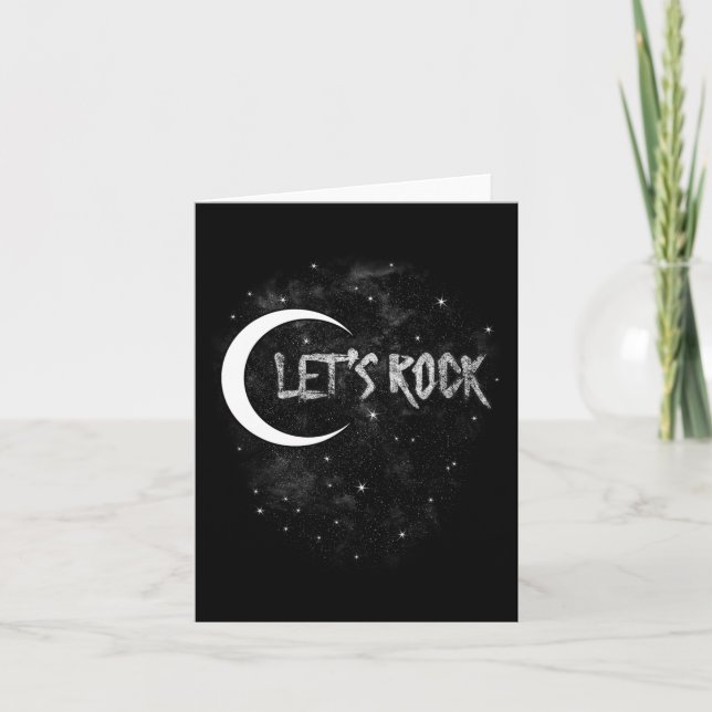 Cartão Vamos Balançar na Lua do Rock Star com Concerto de (Frente)