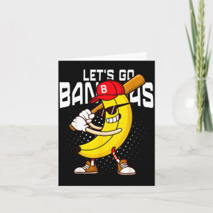 Cartão Vamos banana retro camisa banana meninos crianças