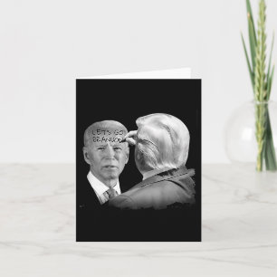 Cartão Vamos Brandon Trump Escreve No Bidens Forehead